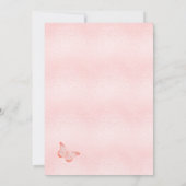 Invitation Baby shower papillon fille rose pampas herbe (Dos)