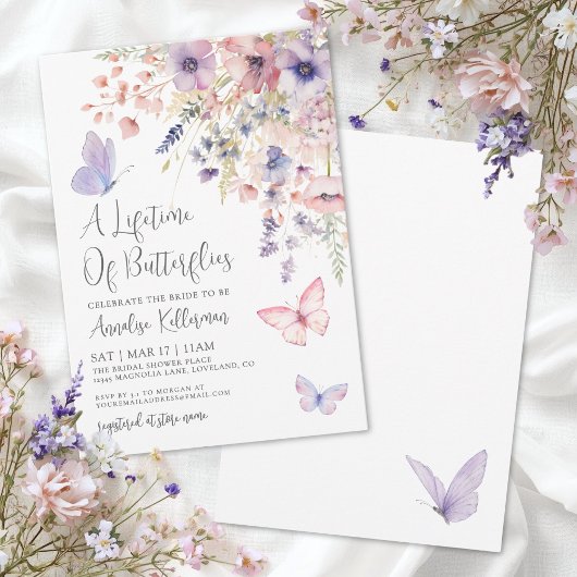 Invitation Baby Shower Papillon Fleur de Mariage