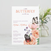 Invitation baby shower papillon floral (Debout devant)