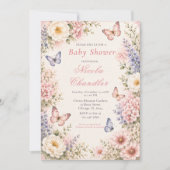 Invitation Baby Shower Papillon Floral (Devant)