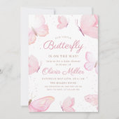 Invitation Baby shower papillon Invitation, Baby shower fille (Devant)