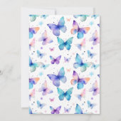 Invitation Baby shower papillon Invitation, Baby shower fille (Dos)