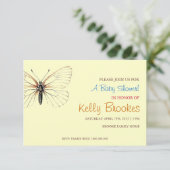 Invitation baby shower | Papillon jaune (Debout devant)
