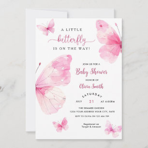 Invitation Baby Shower Papillon Mignon