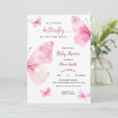 Invitation Baby Shower Papillon Mignon (Debout devant)