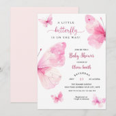 Invitation Baby Shower Papillon Mignon (Devant / Derrière)