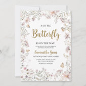 Invitation Baby Shower Papillon Mignon (Devant)