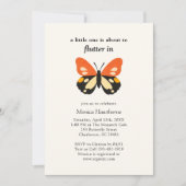 Invitation Baby Shower Papillon Minimaliste Moderne (Devant)