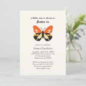 Invitation Baby Shower Papillon Minimaliste Moderne (Debout devant)