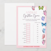 Invitation Baby shower papillon - Nom modifiable, 5x7 (Devant / Derrière)