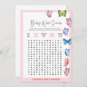 Invitation Baby shower papillon - Nom modifiable, 5x7 (Devant / Derrière)