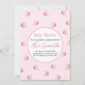 Invitation Baby shower papillon rose (Devant)