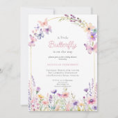 Invitation Baby shower papillon rose (Devant)