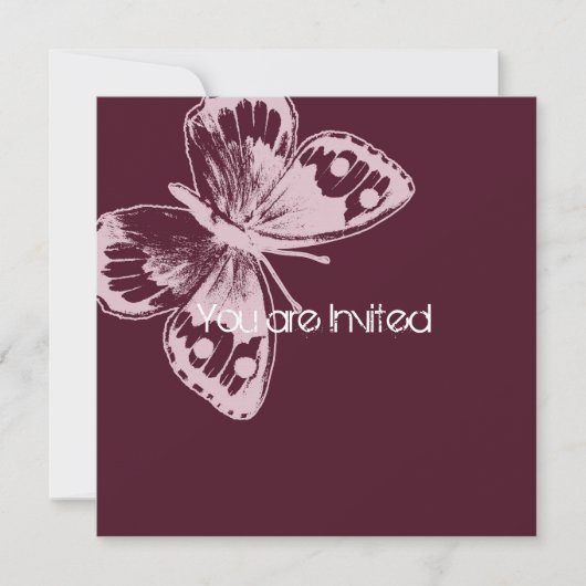 Invitation Baby shower papillon rose (Devant)
