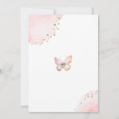 Invitation Baby shower papillon rose or (Dos)