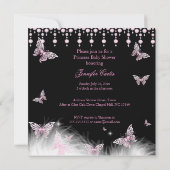 Invitation Baby shower papillon rose Princess Ethnic (Dos)