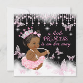 Invitation Baby shower papillon rose Princess Ethnic (Devant)