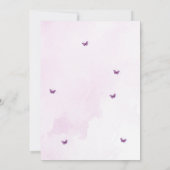 Invitation Baby Shower Papillon Rose Violet (Dos)