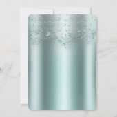 Invitation Baby shower papillon Turquoise d'argent Aqua Fbatt (Dos)