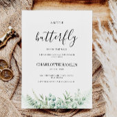 Invitation Baby shower papillon vert,