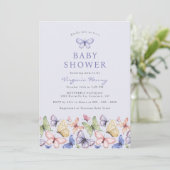 Invitation Baby Shower Papillon Violet (Debout devant)