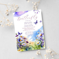 Baby shower papillon violette la prairie marguerit