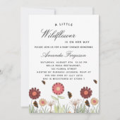 Invitation Baby shower papillons fleur sauvage rétro (Devant)