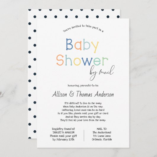 Invitation Baby shower par courrier (Devant / Derrière)