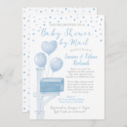 Invitation Baby shower par courrier (Devant / Derrière)