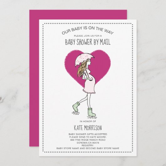 Invitation Baby shower par courrier (Devant / Derrière)