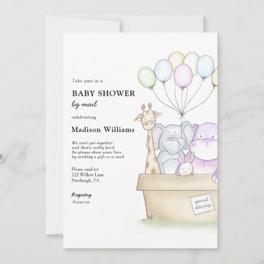 Invitation Baby shower par courrier (Devant)