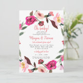 Invitation baby shower par courrier du baby shower rose loint (Debout devant)
