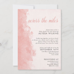 Invitation Baby Shower par courrier Elegant Lavis à l'encre r