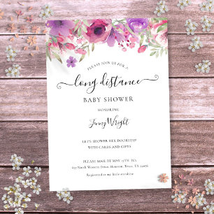 Invitation Baby Shower par courrier Floral Sprinkle à distanc