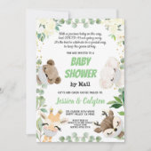 Invitation Baby shower Par Courrier Genre Neutre Bois Animal (Devant)