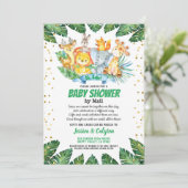 Invitation Baby shower par courrier Les animaux de la jungle  (Debout devant)