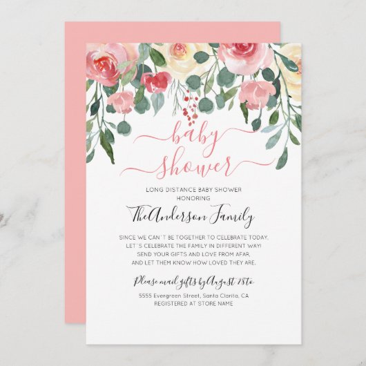 Invitation Baby shower Par Intervalle De Courrier (Devant / Derrière)