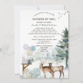 Invitation Baby shower par la poste Ours de forêt neutre pour (Devant)