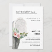 Invitation Baby shower par la poste Rose à duvet minimal Flor (Devant)