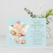 Invitation Baby shower Par Mail Aquarelle Floral Boy Fairy (Debout devant)