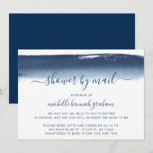 Invitation Baby shower par Mail Baby Boy Marine Aquarelle ble (Devant / Derrière)