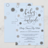 Invitation Baby shower par Mail BABY SON COVID OUTSIDE Blue (Devant / Derrière)