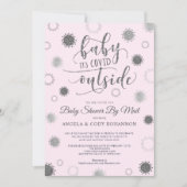 Invitation Baby shower par Mail BABY SON COVID OUTSIDE Rose (Devant)