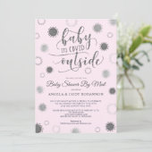 Invitation Baby shower par Mail BABY SON COVID OUTSIDE Rose (Debout devant)