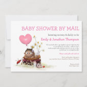 Invitation Baby shower Par Mail Bébé Mignonne Fille Ladybird  (Devant)