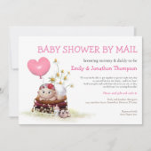 Invitation Baby shower Par Mail Bébé Mignonne Léonard Fleurs (Devant)