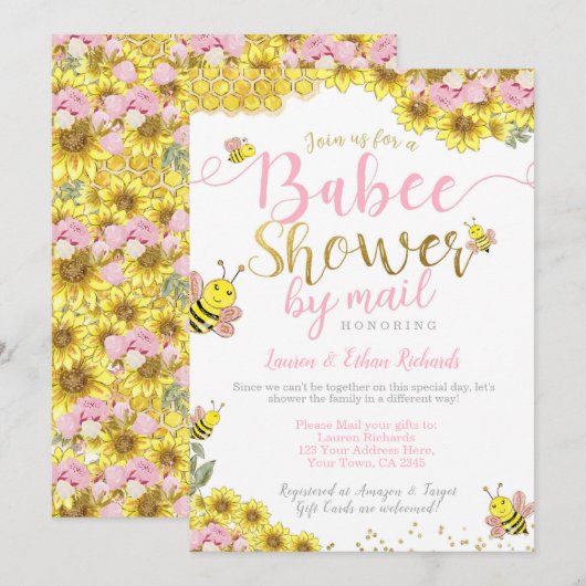 Invitation Baby shower par Mail Bee (Devant / Derrière)