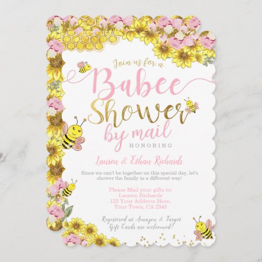 Invitation Baby shower par Mail Bee (Devant / Derrière)