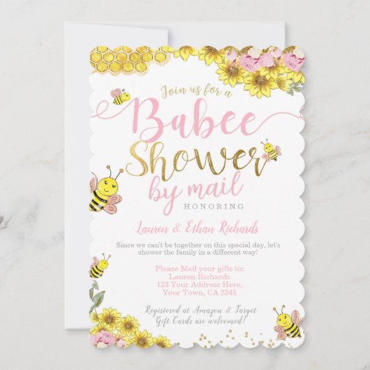 Invitation Baby shower par Mail Bee (Devant)