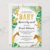 Invitation Baby shower Par Mail Boy Gold Jungle Animaux Safar (Devant)